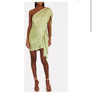 BAOBAB MAREA SATIN ONE SHOULDER MINI DRESS